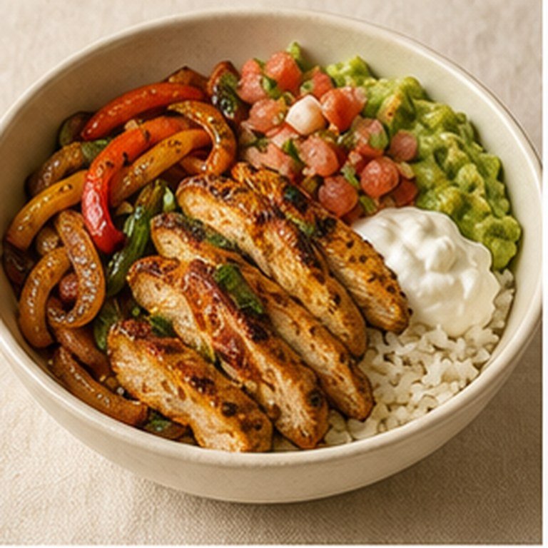 Chicken fajita rice bowls