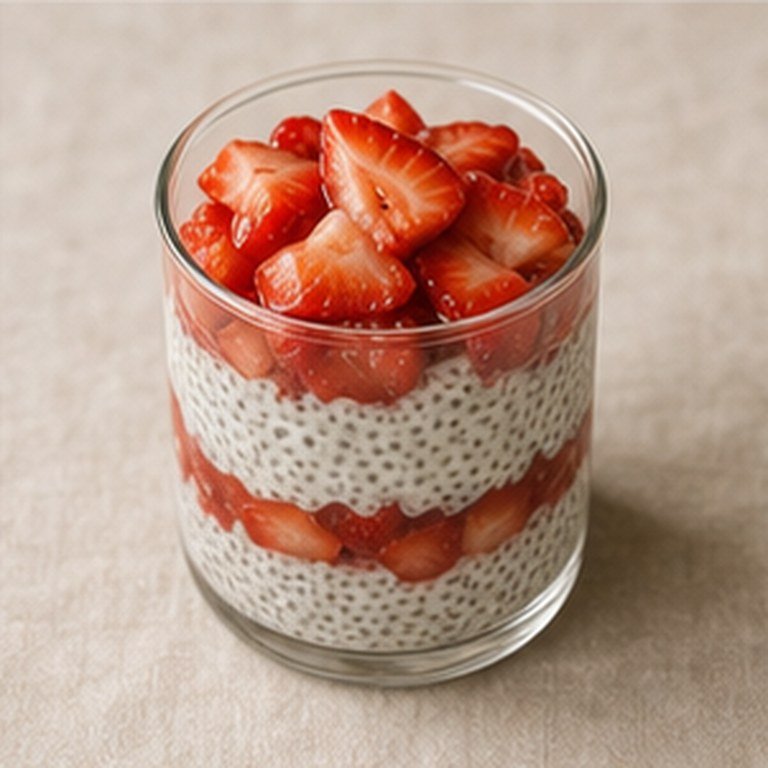 Coconut strawberry chia pots