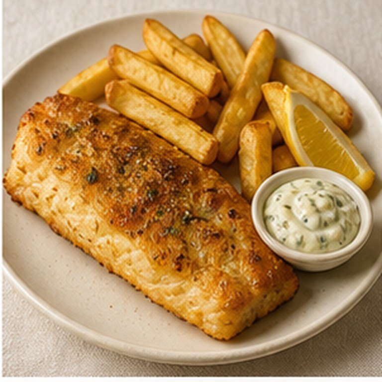 Crispy baked fish and chips